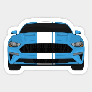 Mustang GT Velocity-Blue + White Stripes Sticker